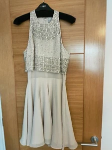 BNWT ASOS Cream Ivory Mini Dress Size 10 Occasion Party Beaded Sequin Sparkle - Picture 1 of 8