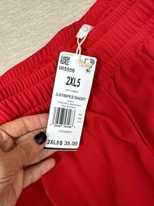 Adidas Men’s Athletic Shorts Red New Size XXL 5” Inseam - Picture 1 of 4