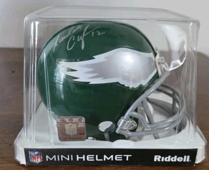 CASCO RIDDELL RETRO AUTÓGRAFO FIRMADO POR RANDALL CUNNINGHAM PHILADELPHIA EAGLES - Imagen 1 de 9
