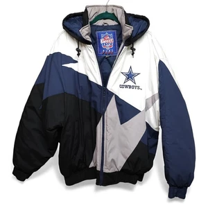 Chaqueta De Colección Años 90 Dallas Cowboys Azul NFL Fútbol Con Capucha Parka Adulto XL - Imagen 1 de 10