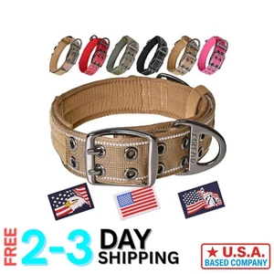 Strapazierfähiges reflektierendes Hundehalsband für große Rassen - 18-23 Zoll verstellbare Passform - Bild 1 von 10