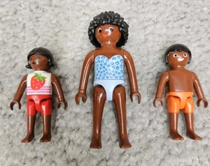 Playmobil Figura Afroamericana Mamma, Ragazzo e Ragazza Pelle Scura Etnica - Foto 1 di 2