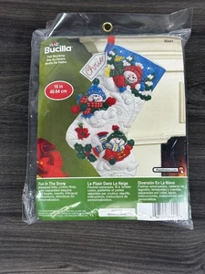 Karo Bucilla Filzstrumpf Kit Spaß im Schnee 16 Zoll Weihnachten Applikation 86441 - Bild 1 von 8