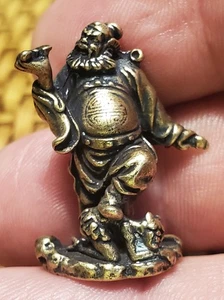 SHADOWBOX MINIATURE-BRASS CHINESE TEENIE TINY "CHUNG KWEI" FIGURINE - Picture 1 of 2