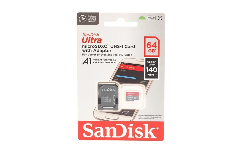 SanDisk 64GB MicroSDXC UHS-I Card 140MB/S - Image 1 of 1