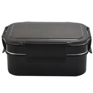 304 Stainless Steel Stackable Compartment Lunch/Snack Box 2-Tier Bento/Food6100 - Picture 1 of 8