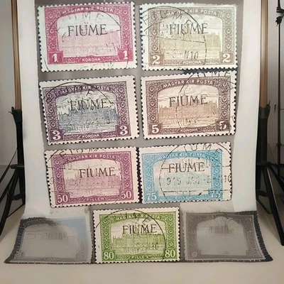 Coleção de sete selos Flume início dos anos 1900 1K 2K 3K 5K 50K 75k80k - Imagem 1 de 4