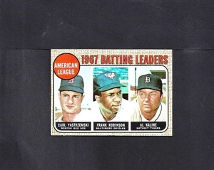 1968 Topps #2 Líderes de bateo Al-1--BV $15--YAZ--sin pliegues--ex/como nuevo/sin precio de reserva/como nuevo - Imagen 1 de 2
