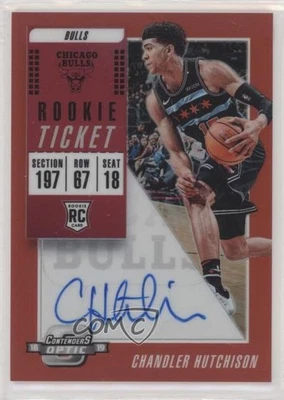 2018 Contenders Optic Season Ticket Red Prizm Chandler Hutchison Rookie Auto RC - Image 1 of 2