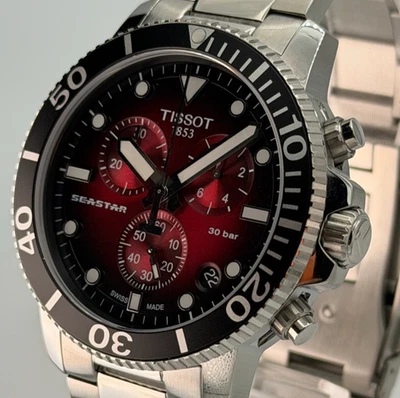 TISSOT Seastar 1000 Chronograph Red Dial Men's Watch T120.417.11.421.00 - Image 1 of 4