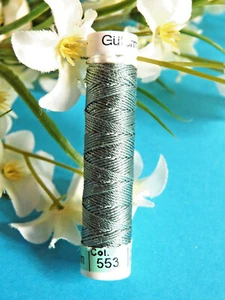 201B / Beautiful Coil Pure Wire Silk Drawstring Gutermann Blue/Green N° 553 - Picture 1 of 1