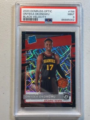 Onyeka Okongwu PSA 9 2020-21 Panini Donruss Optic /39 Black Velocity Rookie RC  - Image 1 of 2