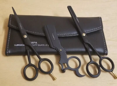 Juego de tijeras de corte de pelo profesionales de 6 pulgadas kit de afeitadora más delgada peluquería salón  Foto 1 de 4