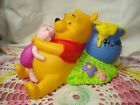 Winnie the Pooh And Piglet Hugging Disney Honey Pot Coin Bank Plastic Applause