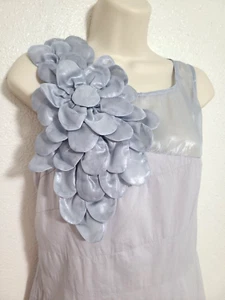 Minuet one shoulder Flower appliqué Party Formal Grey Dress Size Large - Picture 1 of 8