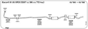 MARMITTA CENTRALE PER FORD Escort III 1,6 XR3 1597 cc 96 cv/70Kw 10/80/10/82 - Imagen 1 de 1