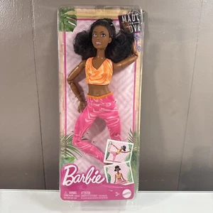 BARBIE Made to Move 22 Bendable Joints Pink Yoga African American Doll HRH28 NEW - Picture 1 of 7