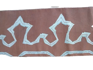 JAPANISCHER KIMONO OBI VINTAGE ANTIK INFORMELL GEWEBT Rost und Beige Abstrakt - Bild 1 von 8