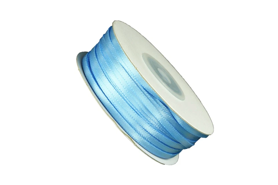 Thin DOUBLE FACE Silky SATIN Ribbon CHOOSE Size 1/8" or 1/16", Color & Length  - Image 1 of 1