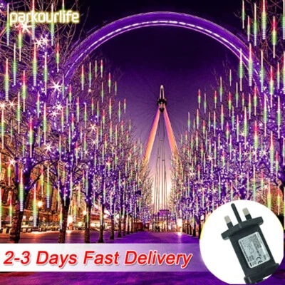 LED Meteor Shower Lights Christmas Party Light Outdoor Xmas Garden Holiday Decor - Image 1 of 4