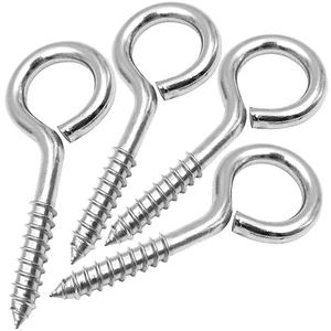 Tornillos para pernos de ojos grandes de 5 pulgadas - 4 piezas ganchos para ojos de acero inoxidable tornillo pesado - Imagen 1 de 8