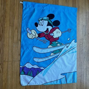 Vintage 1996 DISNEY MICKEY CHRISTMAS FLAG Nylon Garden House Yard Banner 29x40 - Picture 1 of 6