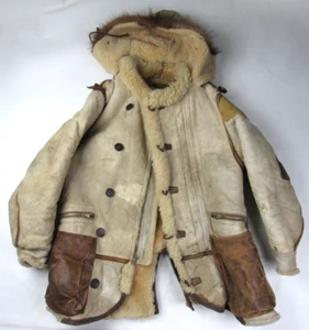 Vtg WWII Sheepskin B-7 Army Air Force Military Parka Jacket Size 44R Aero WW2 - Imagen 1 de 19