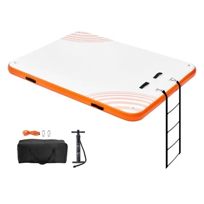 Inflatable Floating Dock 10x8FT Inflatable Dock Platform Mat with Ladder - Image 1 of 4