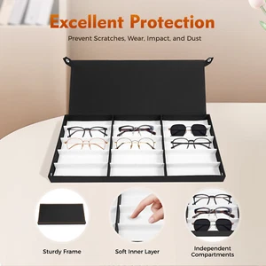 Estuche para gafas ópticas 180 ranuras, caja de varilla de tracción, organizador de exhibición de gafas - Imagen 1 de 6