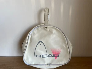 1980s Vintage Head XL Wash Bag ONLY Sports Gym Faux Leather Holdall Rare Cream - Picture 1 of 5