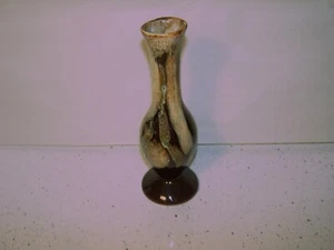 Dryden Pottery Arkansas 8" Brown Drip Bud Vase - Hand signed! Excellent! - Picture 1 of 5
