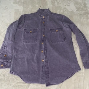 Vintage Patagonia Heavy Canvas Denim Button Up Work Shirt Mens L Purple Rare - Picture 1 of 10