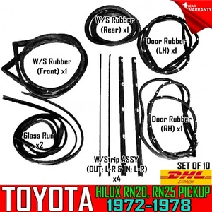 For 1972-78 Toyota Hilux RN20 RN25 Pickup Weatherstrip Rubber Complete Set of 10 - Picture 1 of 7