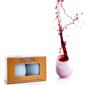 Sqlass - Copa de vino de silicona original - Paquete de 2 - Irrompible - Embalaje de regalo - Imagen 1 de 5