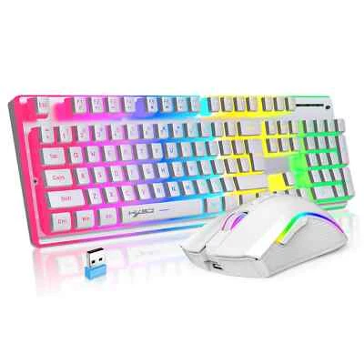 104 Keys 2.4G Wireless Pc Keyboard Mechanical Feeling Keyboard and Mouse Combos - Image 1 of 4