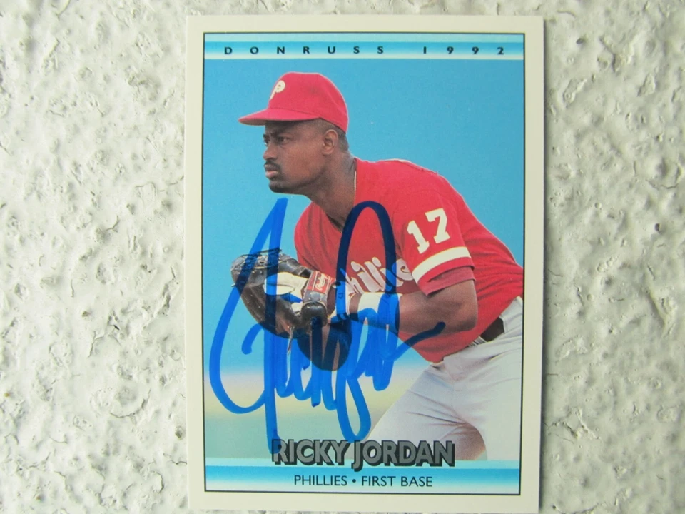Phillies Ricky Jordan Signed Autographed 1992 Donruss Mint - Image 1 of 1