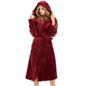 Womens Hooded Fleece Dressing Gown Fluffy / 1Onesie Jumpsuit Lounge Bathrobe Hot - Picture 1 of 2