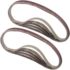 10 Pack 3/8 x 21 inch Sanding Belts 80 Grit Sanding Paper Aluminum Oxide Abra... - Picture 1 of 6