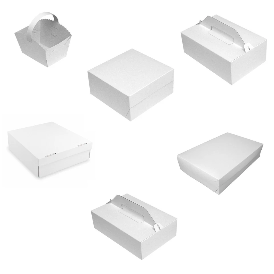 Scatola per torte scatola per torte scatola per torte scatola per trasporto pezzi per torta bianca - Immagine 1 di 1