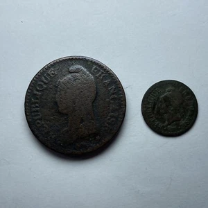 Münze Münzen: UN DECIME UN CENT BRONZE L’AN 7 A Paris Französische Republik - Bild 1 von 13