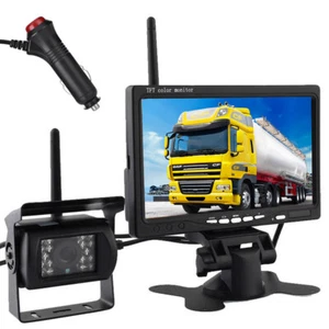 12V-24V 7" Monitor Wireless IR Rear View Backup Camera Kit for Truck Caravan RVs - Picture 1 of 24