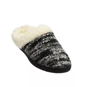 Zapatillas Wayland Square Scuff para mujer 7 8 espuma viscoelástica negras tejidas imitación piel de oveja - Imagen 1 de 5