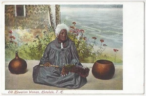 1906 Honolulu, Hawaii - alte ethnische hawaiianische Frau & Keramik, alte Postkarte - Bild 1 von 2