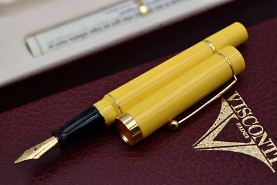 Pluma Estilográfica VISCONTI Monte Carlo Amarillo Mandarina Baquelita con Plumín Ancho de Acero Foto 1 de 4