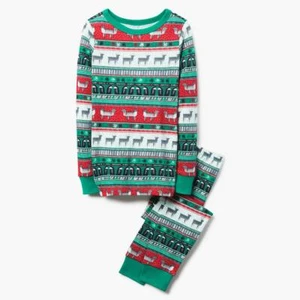 NWT Gymboree Christmas Boys Gymmies Reindeer Deer Pajama Set Holiday Fair Isle - Picture 1 of 1