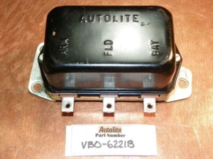Nuevo de Lote Antiguo Autolite 12V 30-40 Amp Regulador de Voltaje Se Adapta a Chevrolet VBO-6221B 1962-1964 - Imagen 1 de 1