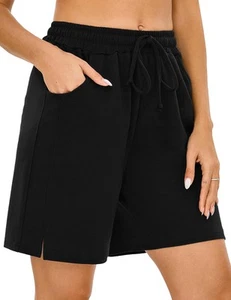 Womens Yoga Shorts Loose Comfy Drawstring Lounge Bermuda Shorts with Pockets ... - Picture 1 of 7