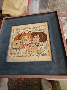 Vintage Kohl Aufnäher Kinder Kreuzstich Wandhänger Z1 - Bild 1 von 6