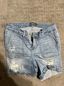 Torrid blaue Denim-Shorts mit Bündchen Größe 12 - Bild 1 von 4