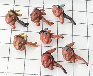 Vintage Britains Swoppet Wild West Native American Warrior Heads - Picture 1 of 1